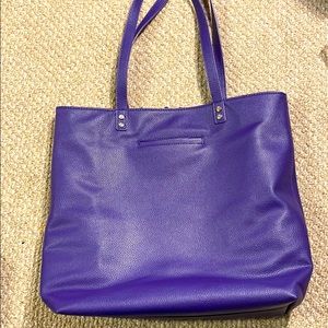 Purple Pebble Faux Leather Tote